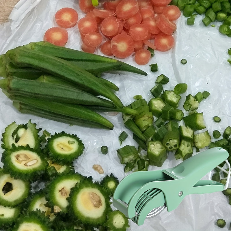 RZSYZH Multifunctional Vegetable and Fruit Slicer - Ergonomic Green Kitchen Cutter with Adjustable Blade, Durable Polypropylene for Carrots, Cucumbers, Tomatoes, and More, Vegetable Slicer And Chopper