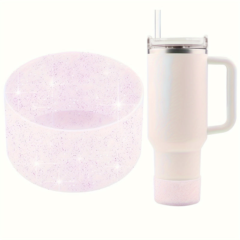 1pc Glitter Silicone Boot Cover Fitting for Sports Cups H2.0-40 Oz And Water Bottles 18-24 Oz And Simple Modern Glasses with 7.24-7.62cm Non-Slip Bottom Cover Bumper for Sports Cups And Sports Bottles
