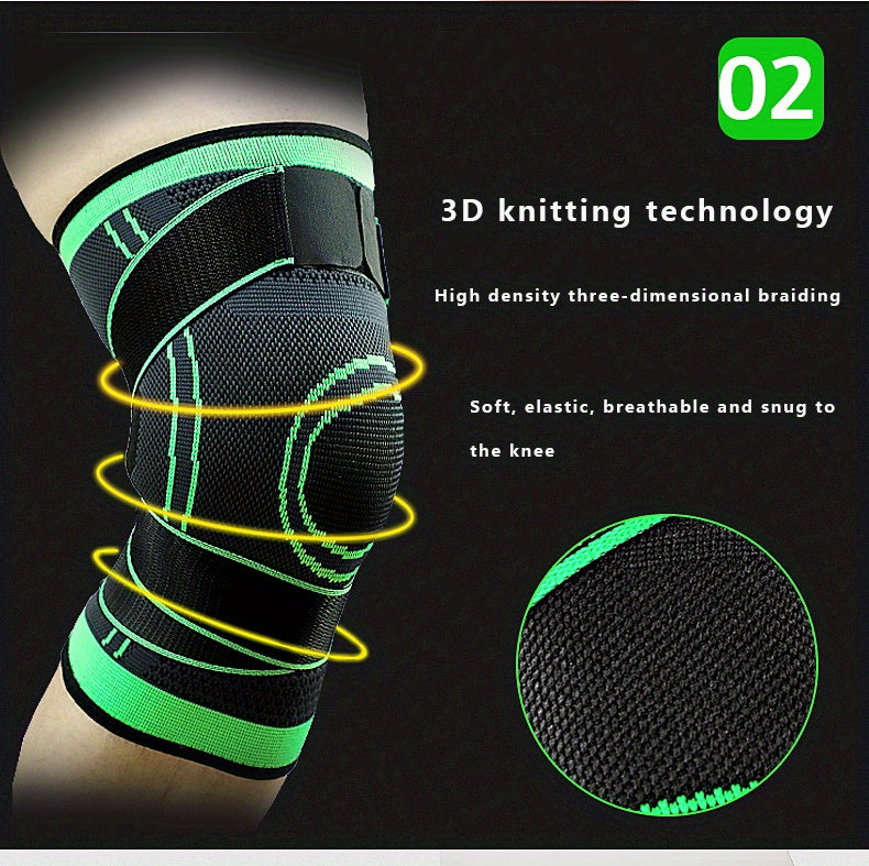 1pc Premium Breathable Compression Knee Brace - Advanced Joint Support for Sports, Gym & Hiking - Durable Protector with Enhanced Elasticity for Fitness, Weightlifting, and Mountaineering Adventures