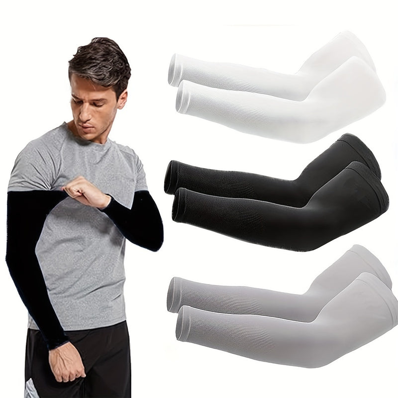 3 Pair Cooling Arm Sleeves, Arm Sleeves Breathable, Stretchable, Quick Drying for Sports & Daily Use, lce Fabric, Elastic Fit, Outdoor Accessory for Summer Activities, Cycling(15/20pairs available), Cycling Gear, Outdoor Acti