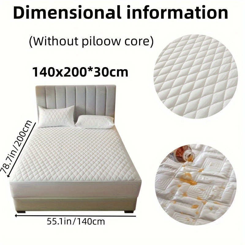 2/3pcs Set of Quilted Waterproof Bed Cover in Multiple Colors, Waterproof Mattress Protector, Bed Cover And Pillowcase Set, Non-Slip Full Coverage Bed Cover.
