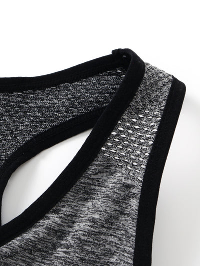 3pcs Plus Size Sports Bras, Polyamide Blend, Hollow Mesh Design, Low Support, Removable Padding, Crew Neck, Medium Stretch, Knit Fabric, with Casual Wear for Women'S Activewear