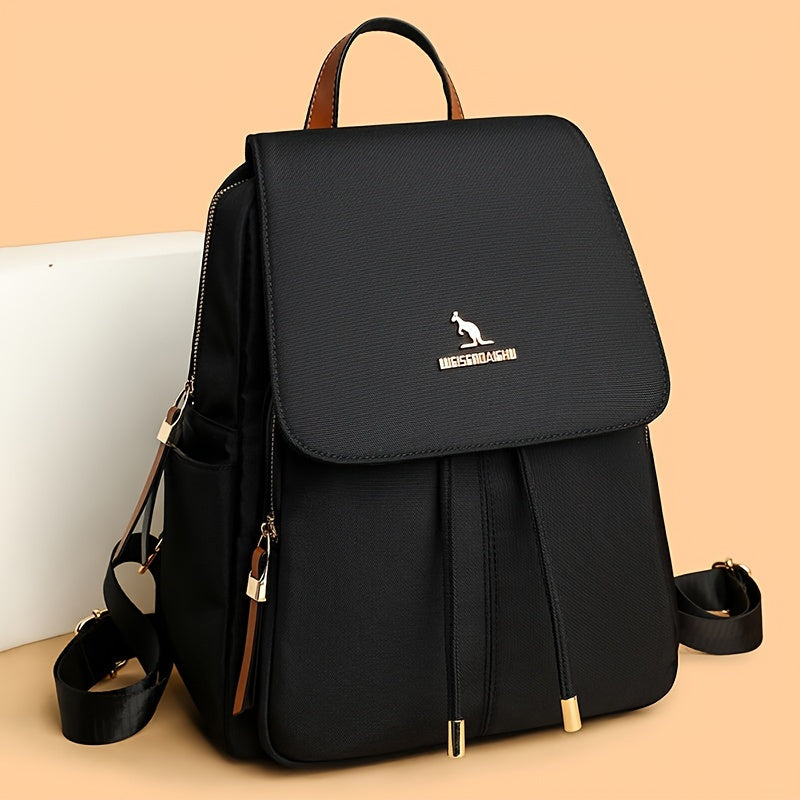 حقيبة ظهر H7 خفيفة الوزن وكبيرة السعة للمراهقين من عمر 3 إلى 5 أيام - حقيبة سفر أنيقة سوداء كاجوال مع مقصورات متعددة، وسحاب إغلاق متين وأجزاء معدنية ذهبية اللون، مثالية للاستخدام اليومي، حقيبة ظهر للسفر، متعددة الاستخدامات