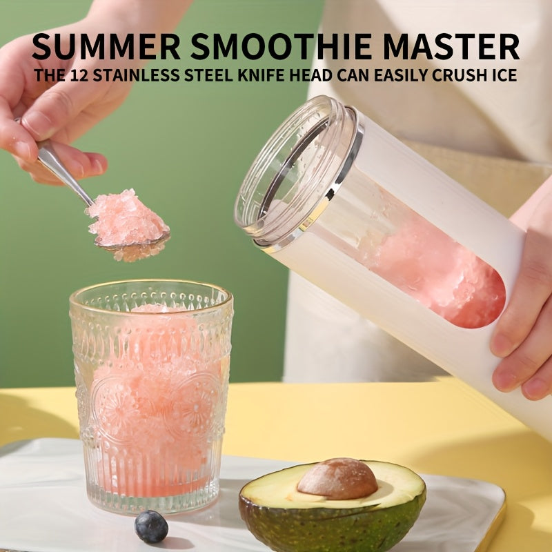 530ml USB Rechargeable Portable Juice Blender with LED Display - 7.4V Powerful Ice Crushing, Fresh Fruit & Vegetable Juicer, Compact Design for Smoothies, Nutritional Drinks, Home & Travel Use, Portable Juicer, Healthy Bevera