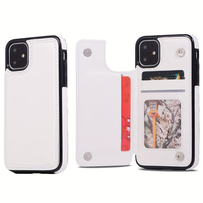 جراب iPhone قابل للطي من الجلد الصناعي عالي الجودة مع فتحات للبطاقات وحامل مقاوم للصدمات متوافق مع موديلات مختلفة بما في ذلك X XR XS Max 11 pro 12 pro 13 pro 14 15 16 SE 6 7 8 plus