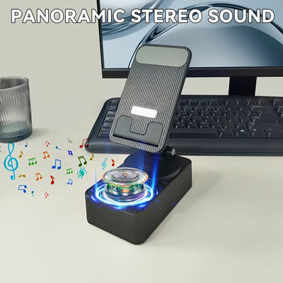 Wireless Speaker with Phone Holder, Stereo Sound, Mobile Phone Stand, Speaker with Non-Slip Base, Subwoofer Speaker - Perfect for Indoor and Outdoor Use, Desktop, Party - Ideal Gift for Family, and Friends - Suitable gifts fo