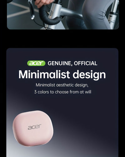Acer TWS Wireless Headphones with Noise Cancelling, In-Ear Design, Lightweight Touch Control, Long Battery Life, HIFI Sound, Compatible with Mobile Phones, Tablets, And Laptops