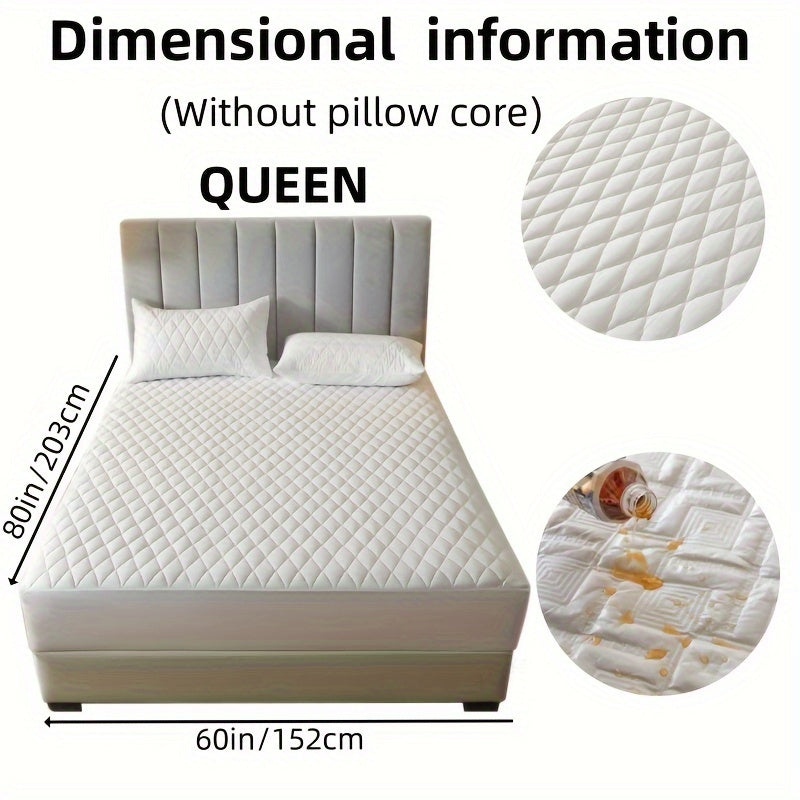 2/3pcs Set of Quilted Waterproof Bed Cover in Multiple Colors, Waterproof Mattress Protector, Bed Cover And Pillowcase Set, Non-Slip Full Coverage Bed Cover.