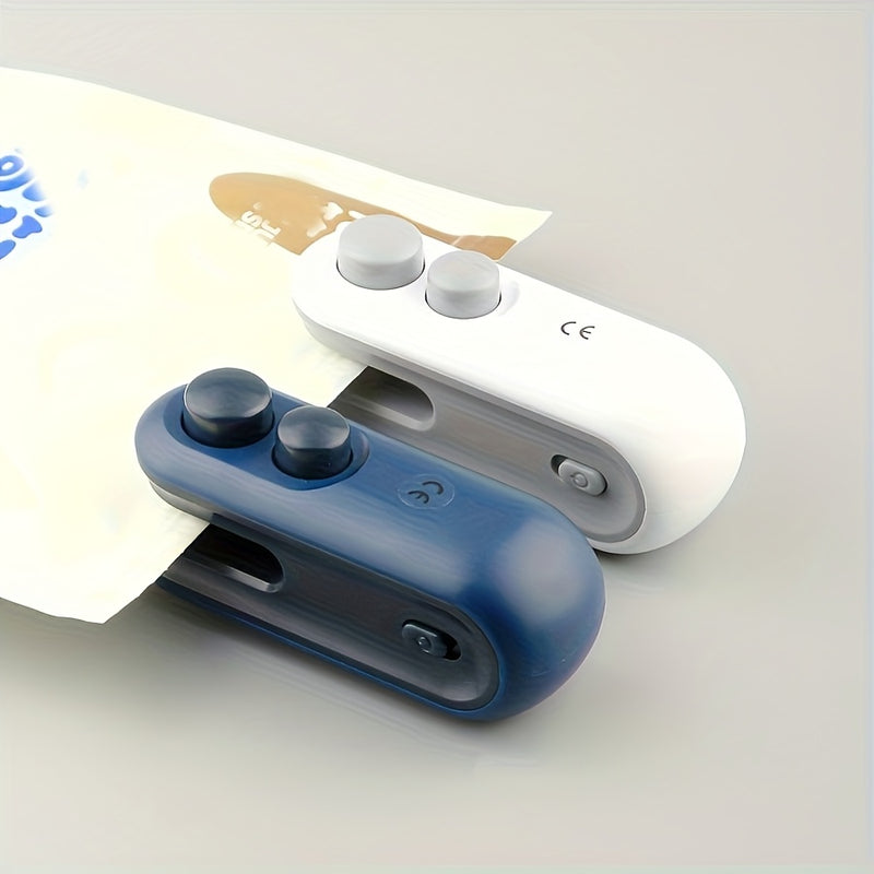 1pc Snack Packaging Bag Sealer, Built-in Lithium Battery USB Rechargeable Mini Household Sealer, Portable Mini Sealer for Picnic Outings, Hand-pressed Plastic Sealer, Plastic Bag Sealing Artifact, Suitable for Sealing Snack B