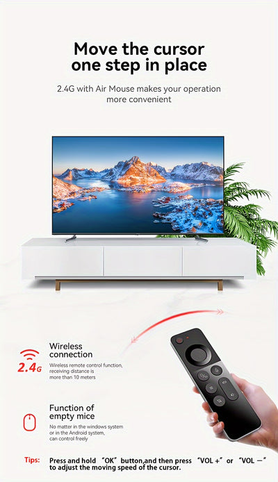 2.4G Universal Remote Control with Voice Command, Gesture Control, IR Learning, and Mini Keyboard - Programmable for Smart TV & Devices, Device Control Solution, Entertainment System Management, Programmable Remote Control, V