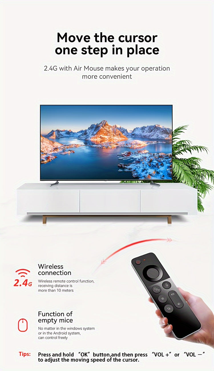 2.4G Universal Remote Control with Voice Command, Gesture Control, IR Learning, and Mini Keyboard - Programmable for Smart TV & Devices, Device Control Solution, Entertainment System Management, Programmable Remote Control, V