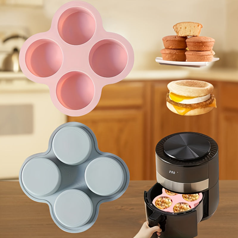 1pc Non-Stick Cake Mold - Oven, Microwave & Dishwasher Safe Bakeware - Pastel Pink/, Heat Resistant up to, Easy Release & Clean, Space-Saving 4-Cavity Design for Home & Professional Kitchens - Ideal for Cakes, Cupcakes, Burge