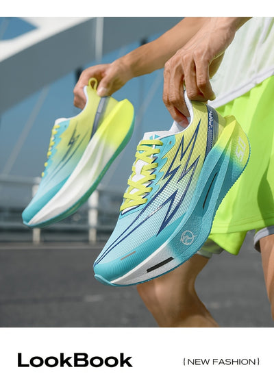 XPD Men's & Women's Lightweight Breathable Running Shoes - Neon Green/Blue/Grey Sneakers with Cushioned Arch Support, Non-Slip MD Sole & Low-Top Design for Gym, Jogging, Training - All-Season Sneakers for Men & Women - Stylis