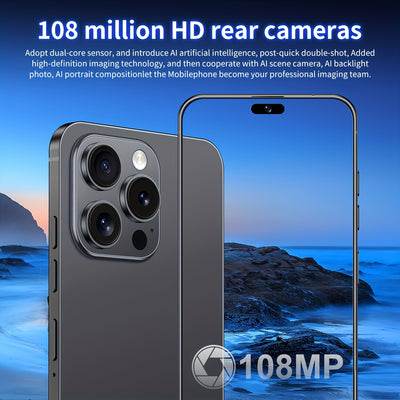 I16 Pro Max 2025 New 6.8" HD Large Display Smartphone, Multi-function Unlocked Phone, 12+512GB, Front And Rear HD Camera, 6800 MAh Large Capacity Battery, With Data Cable, Suitable For Birthday Gifts