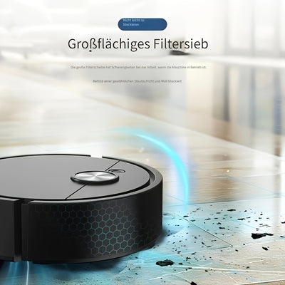 Ultra-Thin Smart Mini Robot Vacuum Cleaner - Battery-Powered, Compact Design for Hard-to-Reach Areas, Black, Efficient Filtration, Robot Floor Cleaning, Best Holiday Gift (Batteries Not Included)