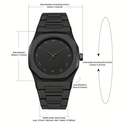 1pc Men'S Quartz Watch - Minimalist Modern Watch with Polygonal Dial, Lightweight Everyday Casual & Formal Watch, Battery-Powered Movement, Compatible with Button Cells (Non-Charged) - Ideal Men'S Gift for Birthdays, Annivers