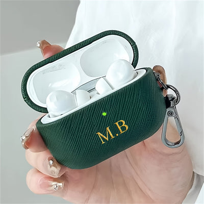 Personalized Initials Letters Customize New Earphone Case for Airpods 1 2 3 4 Pro 2 Luxury Cross Pattern with Keychain Cover, Synthetic Faux Leather, with Keychain, for Airpods Case | Luxury Design | Durable Earphone Case, Ea