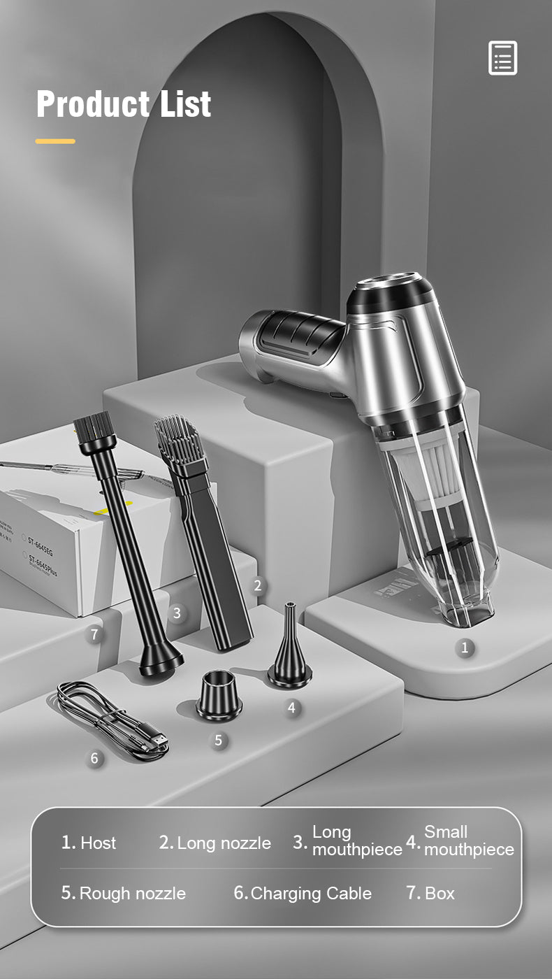 مكنسة كهربائية صغيرة لاسلكية متعددة الوظائف محمولة باليد، أداة تنظيف منزلية رطبة وجافة، مكنسة كهربائية داخلية للسيارة