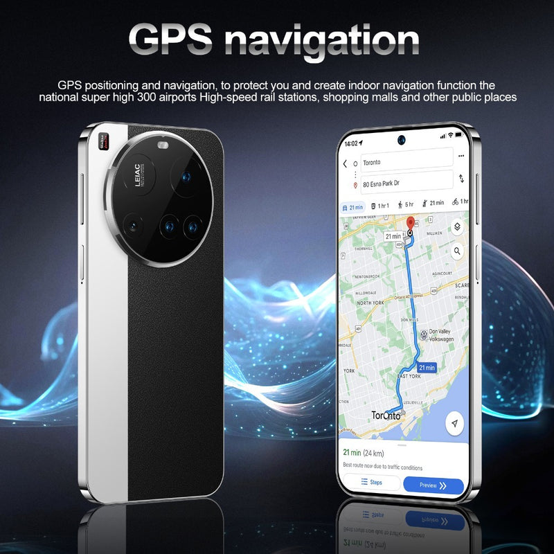 Ultra-thin 8GB + 256GB smartphone, supports expansion of 128GB, Android 13/ Equipped with a 7.3-inch screen, dual SIM design, 1440 x 3200 resolution, up to 6800mAh long-lasting battery, equipped with charger + USB cable + hea