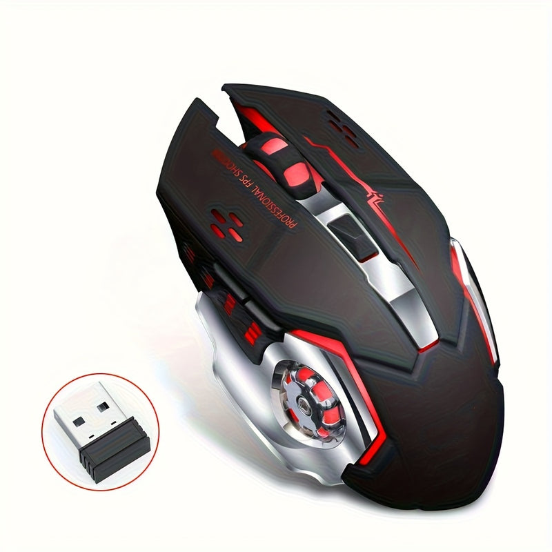 Q13 Wireless Mouse, Wireless Mouse, Rechargeable LED Silent Ultra-Thin Laptop Mouse, Stable And Smooth, Low Latency, with USB Receiver, Suitable Laptops// Computers, Gaming, Office And Entertainment