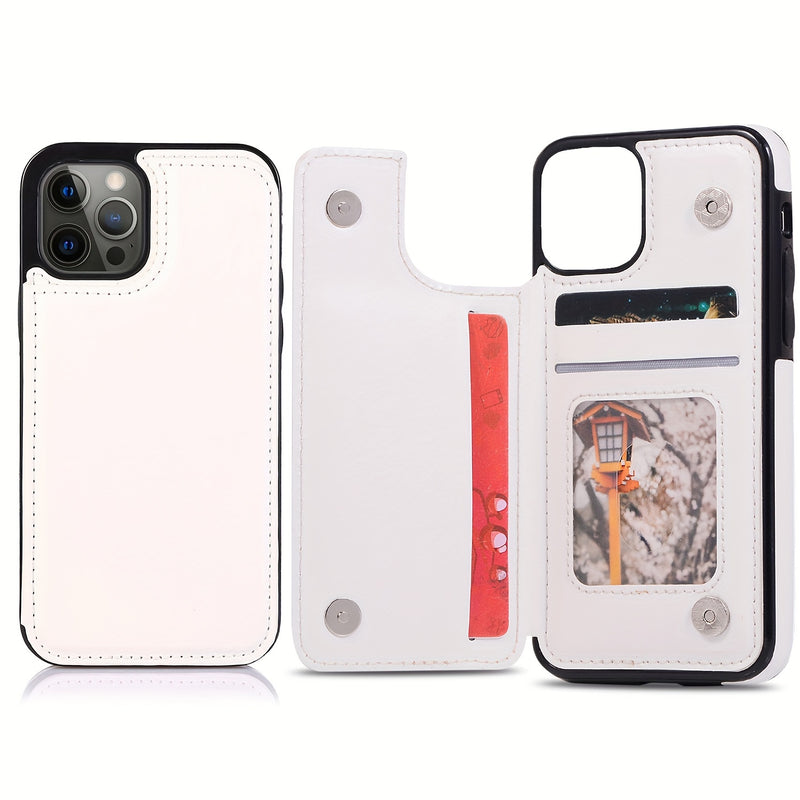 جراب iPhone قابل للطي من الجلد الصناعي عالي الجودة مع فتحات للبطاقات وحامل مقاوم للصدمات متوافق مع موديلات مختلفة بما في ذلك X XR XS Max 11 pro 12 pro 13 pro 14 15 16 SE 6 7 8 plus