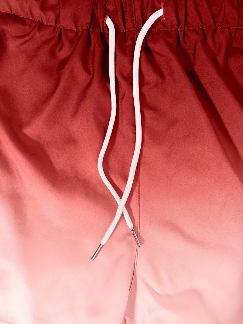 2-in-1 Double Layer Ombre Shorts - High Stretch, Drawstring Waist, Side Pocket, Breathable, Quick-Drying, Comfortable, Mens Sports Shorts for Summer Gym Workout, Training, and Fitness - GYM Pattern Print, Bull Design