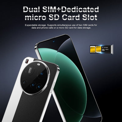 Ultra-thin 8GB + 256GB smartphone, supports expansion of 128GB, Android 13/ Equipped with a 7.3-inch screen, dual SIM design, 1440 x 3200 resolution, up to 6800mAh long-lasting battery, equipped with charger + USB cable + hea