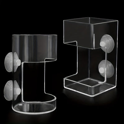 1pc Non-Slip Aquarium Fish Feeder Ring - Transparent Acrylic Floating Food Dispenser with Beads for Controlled Fish Feeding, Essential Tank Accessory for Healthy Aquatic Environment