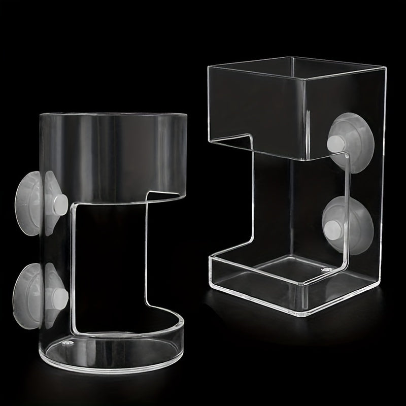 1pc Non-Slip Aquarium Fish Feeder Ring - Transparent Acrylic Floating Food Dispenser with Beads for Controlled Fish Feeding, Essential Tank Accessory for Healthy Aquatic Environment