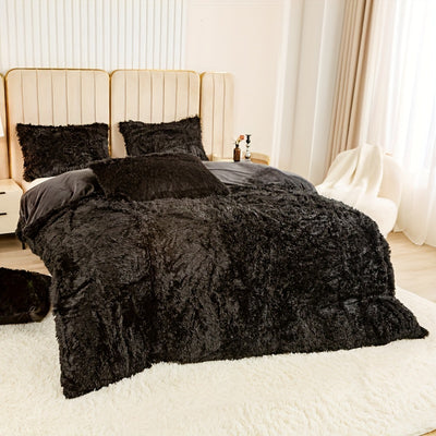 طقم غطاء لحاف فاخر من 3 قطع - غطاء سرير ناعم ومريح لجميع المواسم مصنوع من البوليستر بسحاب لغرفة النوم وغرفة الضيوف والمبيت