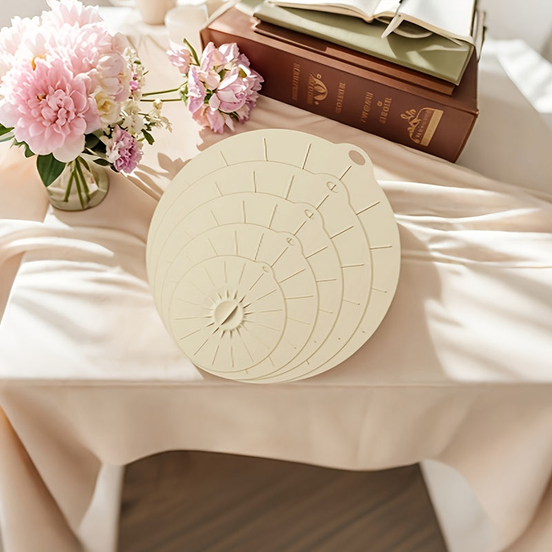 5pcs Silicone Bowl Lids Set - Heat Resistant, Reusable Suction Covers for Bowls, Cups, Plates, Pots, Pans - Food Contact Safe Microwave Splatter Guards, Kitchen Essentials