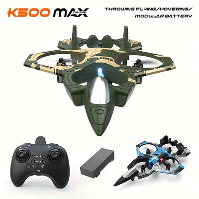 K500MAX RC Drone with 360° Flips, Throw Start, Altitude Hold, One-Key Speed Switch, Crash Resistant Design, RGB Lights, Headless Mode, 6-8 Minute Battery Life, 3m/s Max Speed, Usb Charging, Outdoor Flying, Stunt Enthusiasts,