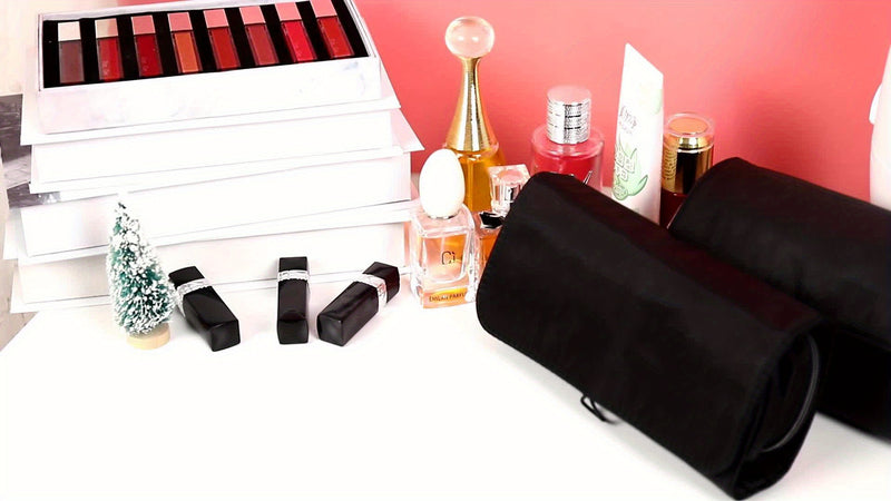 حقيبة تنظيم فرش المكياج بسعة كبيرة - حقيبة مستحضرات تجميل محمولة متعددة الوظائف على الطراز الكوري للطلاب