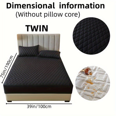 2/3pcs Set of Quilted Waterproof Bed Cover in Multiple Colors, Waterproof Mattress Protector, Bed Cover And Pillowcase Set, Non-Slip Full Coverage Bed Cover.
