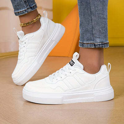 2025 New Casual Sports Shoes, Four-Season Couple Style Women's Flats, Premium Versatile White Sneakers