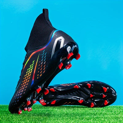 Men's High-Top (Soccer) Cleats - -Terrain Traction, -Weather PU/Grip Rubber Sole, Breathable Mesh & Cushioning - Lightweight Training & Match Shoes for Grass, Turf, rtificial Fields - -Season Sneakers, Soccer Shoes, Soccer Bo