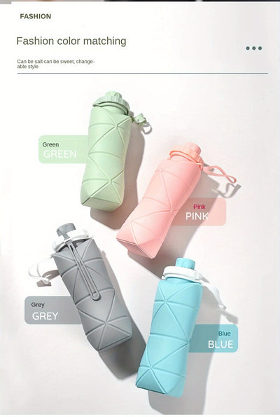 Foldable Silicone Insulated Tumbler - Large Capacity, Portable Water Bottle with Lid and Strap, Ideal for Outdoor, Travel, and Sports Use, Hand Wash Only, Outdoor Hydration|Foldable Water Bottle|Durable Insulation