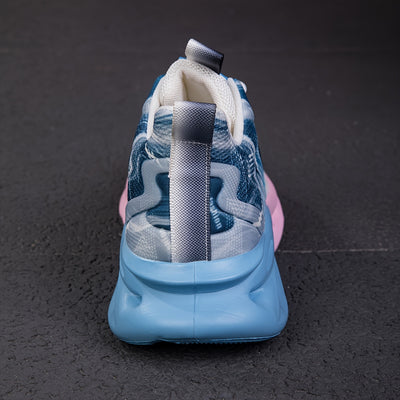 Men'S Breathable Sports Sneakers - Lightweight, Comfortable, Casual & Athletic Shoes with Lace-Up Closure, Stylish Blue & White Design, Ideal for Daily Fitness Training, Outdoor Activities, and Casual Wear, Athletic Footwear