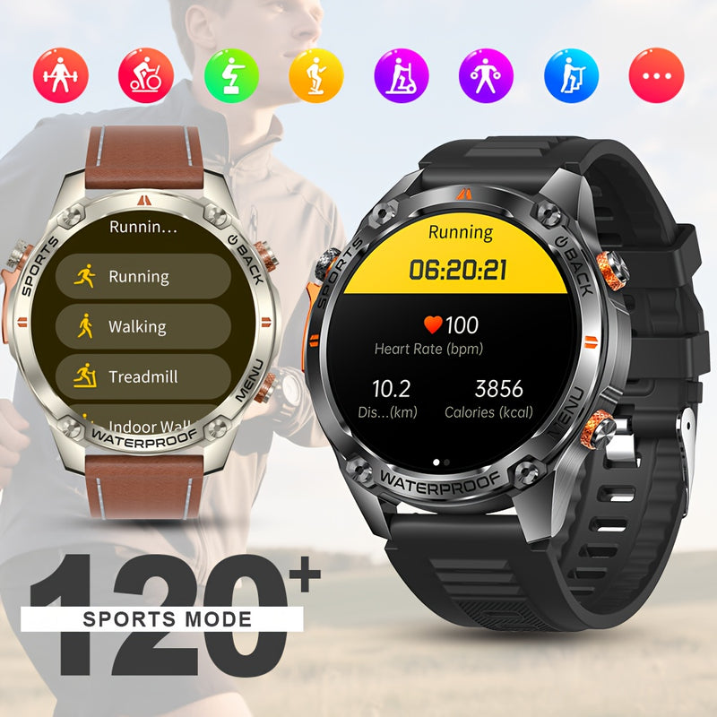 New high-precision GPS smart watch, 1.46-inch HD display, 540mAh battery/super long battery life, sports track display, more than 100 sports modes, 5ATM High Quality, compass, altimeter, all-zinc alloy body suitable for outdo