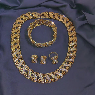 Middle Eastern and European Beauty Women'S Luxury Jewelry Set, Elegant Necklace and Bracelet Combo for Daily Wear, Gift Giving, Parties, Music Festivals, Vacations, Weddings, Banquets, and Holiday Celebrations