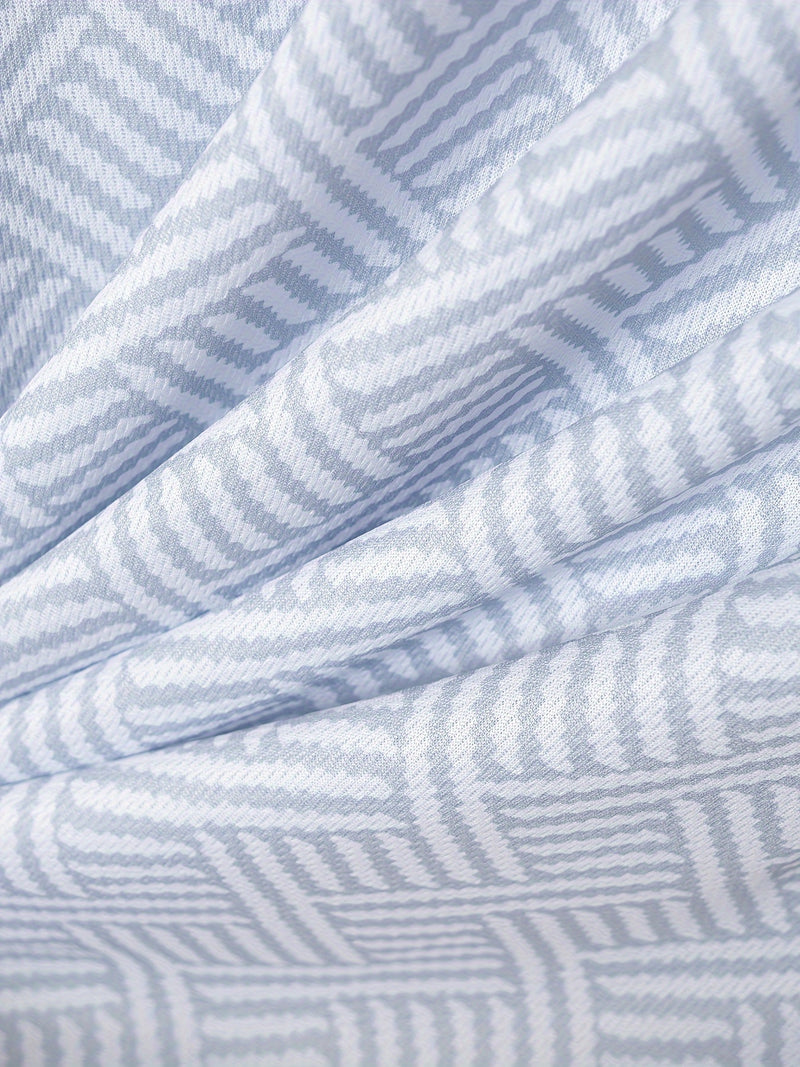 تي شيرت رجالي بأكمام قصيرة + شورت بدلة رياضية كاجوال باللون الأزرق