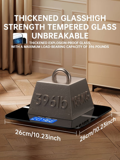 Home Bathroom Digital Weight Scale - High Precision Weighing, Maximum 179.99KG, Large LCD Display, Body Weight Scale, Battery Powered, Battery Not Included