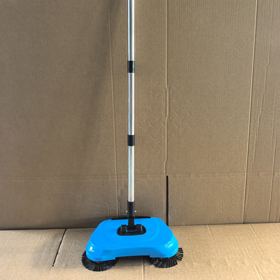 3in1 Manual Broom and Vacuum Combo with Long Handle - Automatic Deep Cleaning System, Sweeping, Mopping, Vacuuming - for Hardwood, Tile, Linoleum Floors - Ideal for Kitchen, Office, Living Room, Bedroom - Space-Saving Cleanin