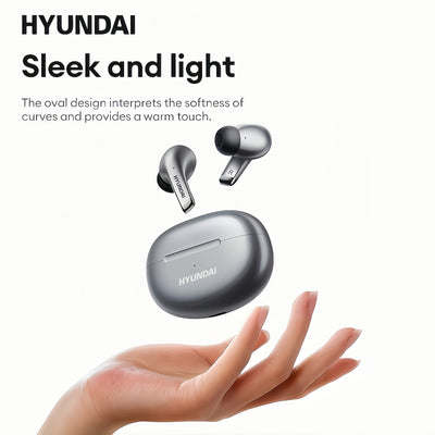 HYUNDAI 2025 Hot Selling Wireless Wireless Earbuds - Low Latency, Long Battery Life, Sound Isolation, with Mic for Gaming, Sports, and Music, Touch Control, USB-C Charging, Semi-Open Back Design, Condenser Microphone, Ideal f