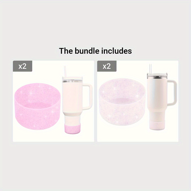 1pc Glitter Silicone Boot Cover Fitting for Sports Cups H2.0-40 Oz And Water Bottles 18-24 Oz And Simple Modern Glasses with 7.24-7.62cm Non-Slip Bottom Cover Bumper for Sports Cups And Sports Bottles