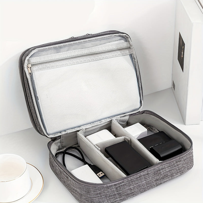 Multi-layer Travel Digital Accessories Storage Bag, Power Bank Earphone Camera Data Cable Storage Box, Multi-functional Divided Mobile Phone Laptop Bag Digital Bag