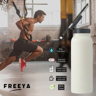 1pc Stainless Steel Insulated Water Bottle with Car Cup Holder & Phone Stand - Thick, Durable for Outdoor Sports