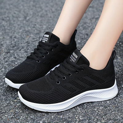 Women's Breathable Mesh Sneakers, Casual Lace Up Outdoor Shoes, Comfortable Low Top Sport Shoes