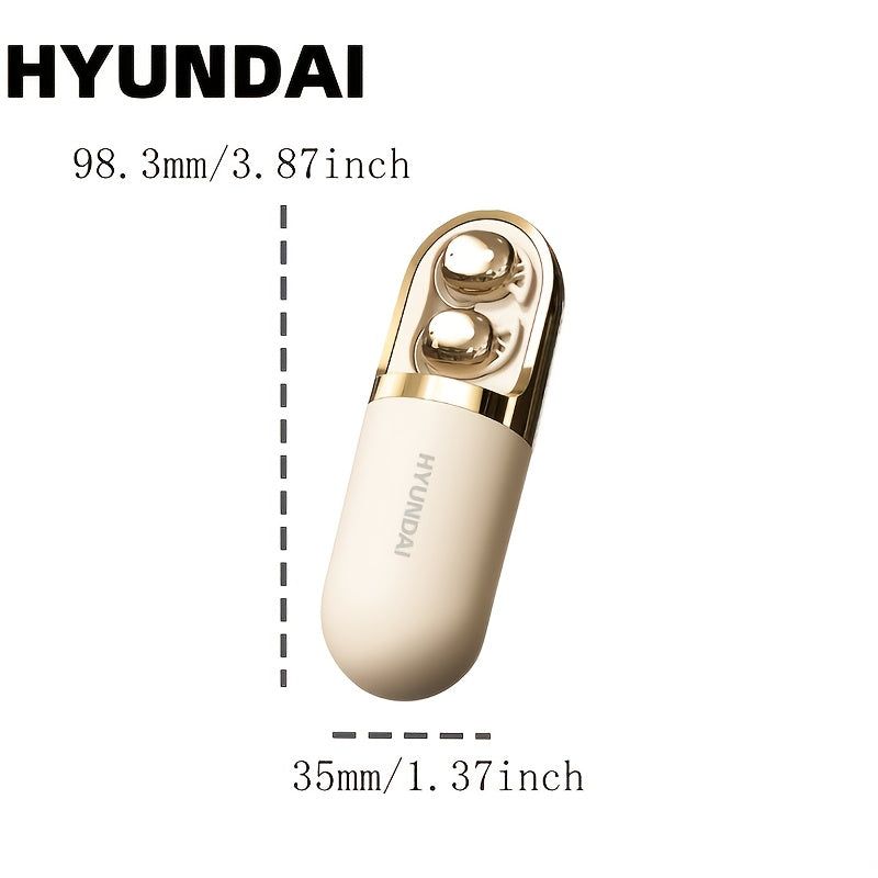 HYUNDAI HY-S13 2025 Wireless Earbuds - 100+ Hour Battery Life, 0 Pressure Sensation, 6.0 Flash Connection, 6.0 Wireless, 6.0 Wireless Earbuds with 6.0 Wireless Technology, Comfortable Fit For Everyday Use, Sleek Earbud Design
