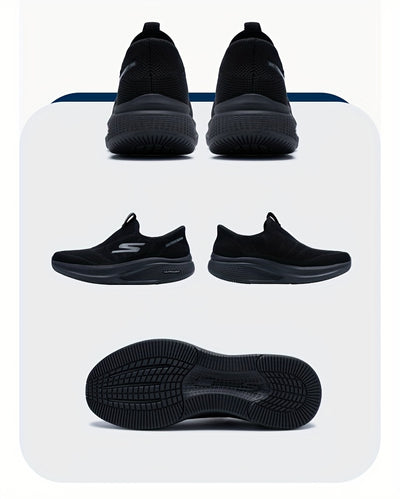 Skechers Men'S Breathable Mesh Slip-On Sneakers - Lightweight Casual Sneakers with EVA Cushioned Sole, White & Gray Design for Running, Walking, and Casual Attire, Summer Footwear, Sleek Shoe Design, Comfortable Fit, Skecher